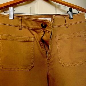Loft- wide leg tan colored jeans